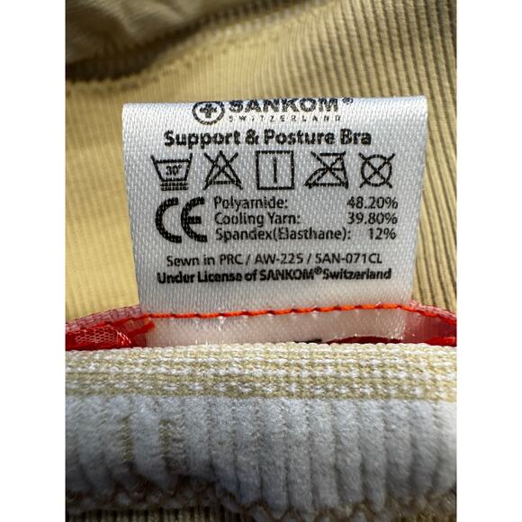 New With Tags SANKOM Patent Support & Posture & Cooling Bra Cream Sz S/M - Picture 4 of 4